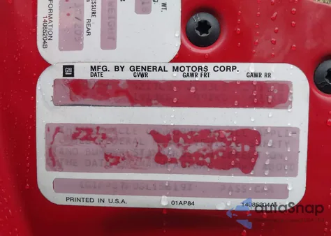 1986 Chevrolet Camaro из США, поврежденный, VIN 1G1FP87F0GL156197